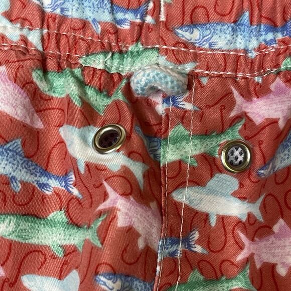 Peter Millar XXL Pink Red Seaside Collection Swim Trunks Fish Hooks Lined Shorts - Picture 5 of 11